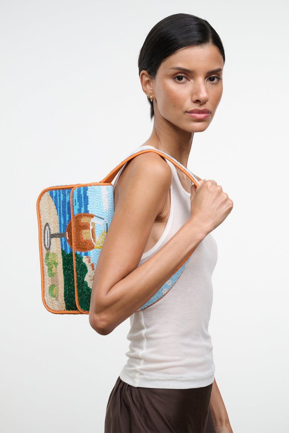 Staud beaded clutch bag summer